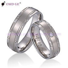 Customize Model 2011 Zircon Stone Titanium Ring with Black Color